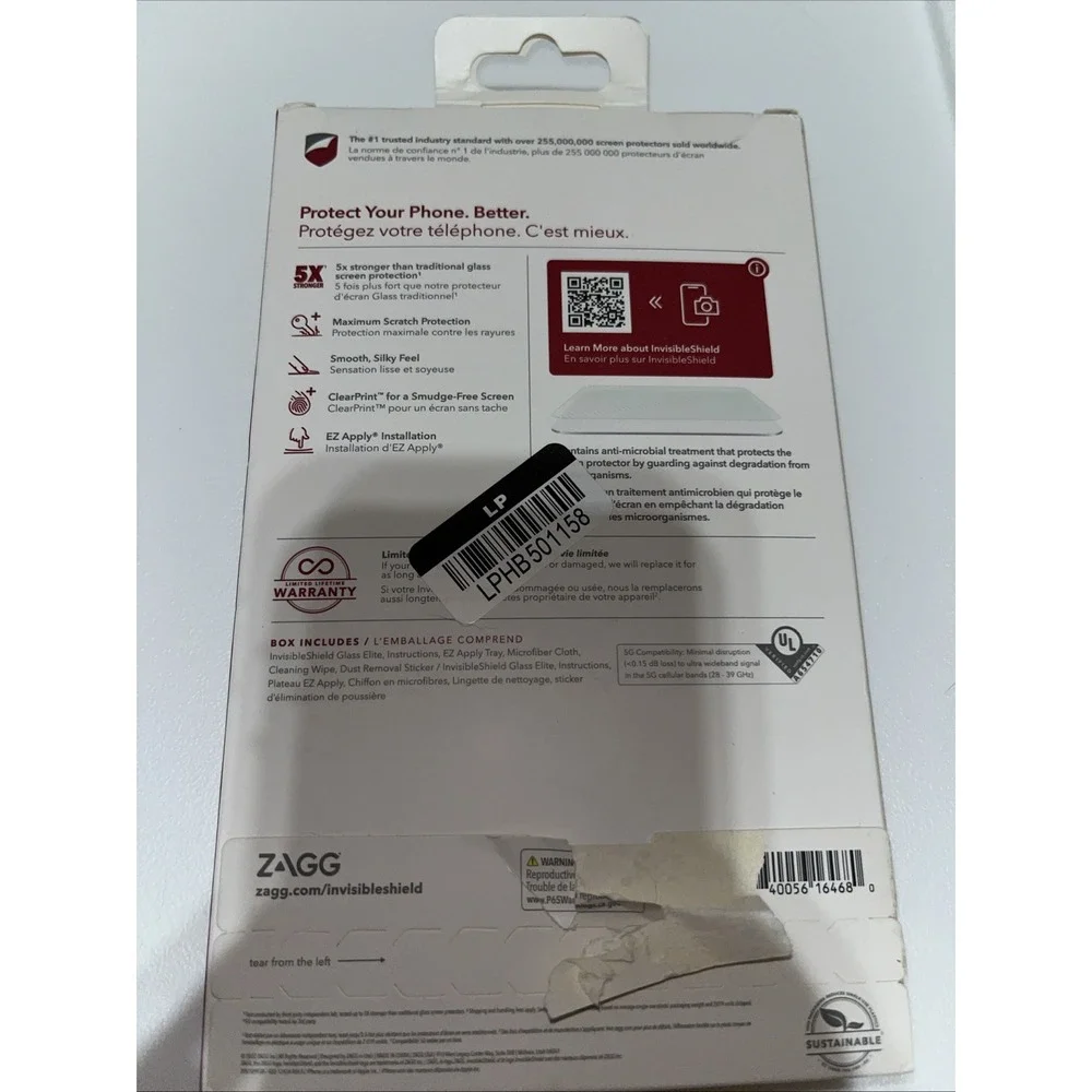 ZAGG Invisible Shield‎ Glass Elite Screen Protector for Apple iPhone 14 Pro Max